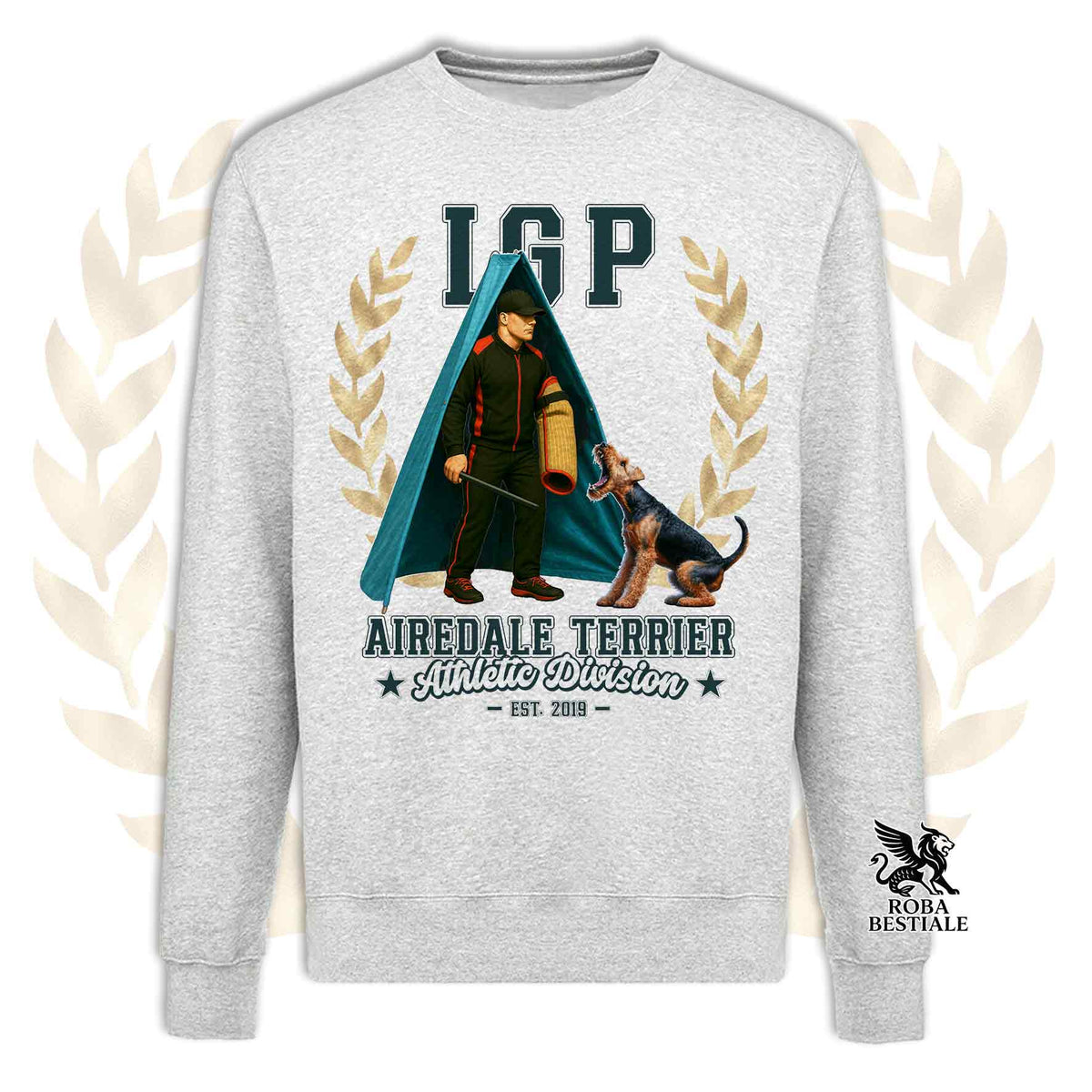 Felpa AIREDALE TERRIER - Girocollo - Collezione IGP Revier
