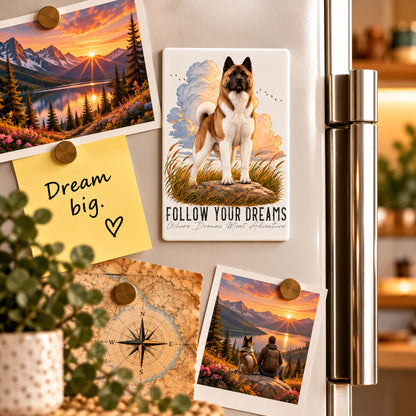 Calamita AKITA AMERICANO Bianco e Marrone - Collezione Dream