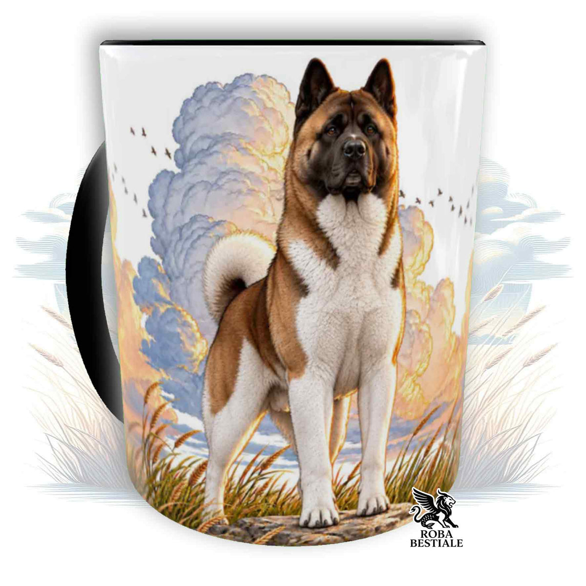 Tazza AKITA AMERICANO Bianco e Marrone - Collezione Dream