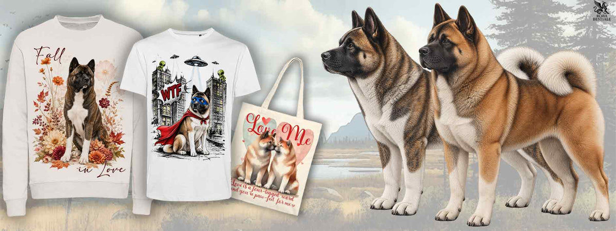 banner rappresentante le collezioni dedicate ai cani di razza Akita Americano