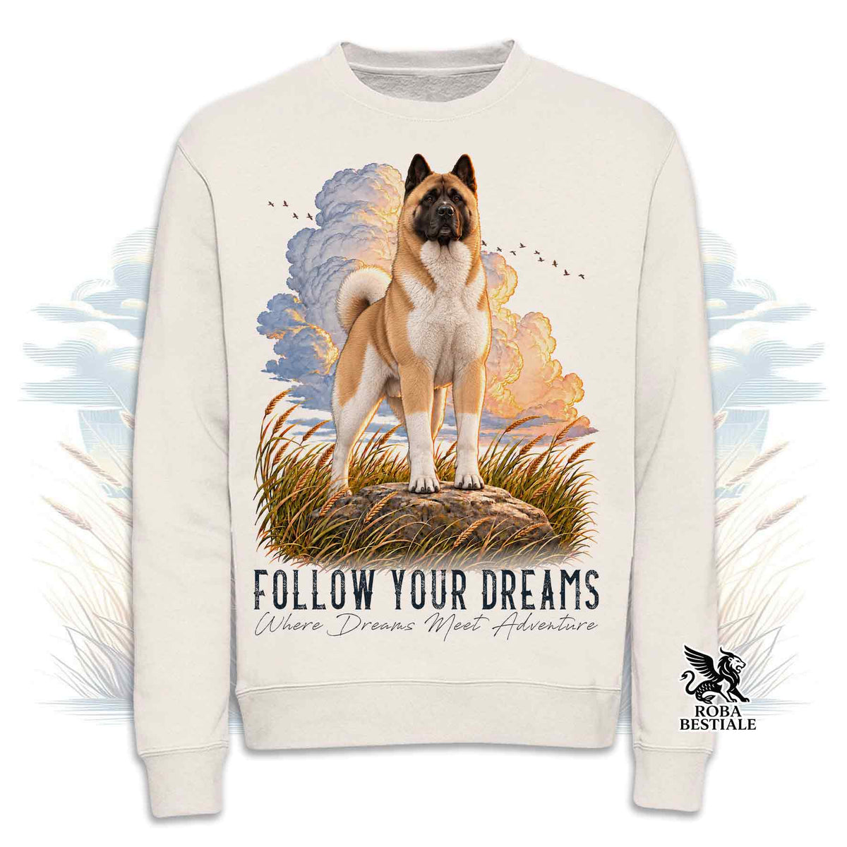 Felpa AKITA AMERICANO Fulvo - Girocollo - Collezione Dream