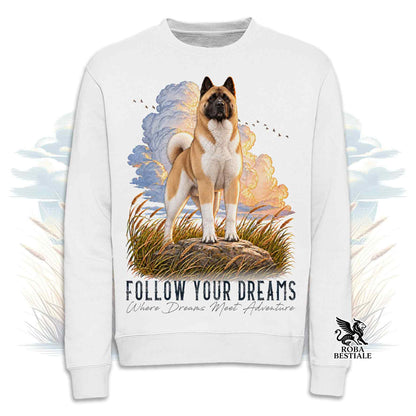 Felpa AKITA AMERICANO Fulvo - Girocollo - Collezione Dream