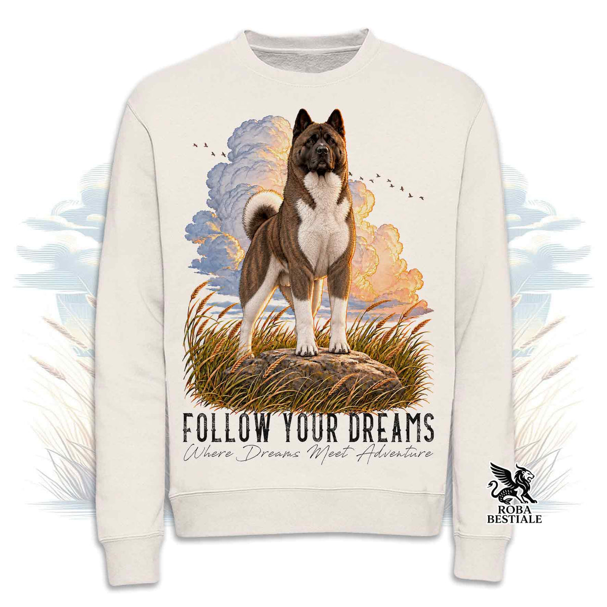 Felpa AKITA AMERICANO Tigrato - Girocollo - Collezione Dream