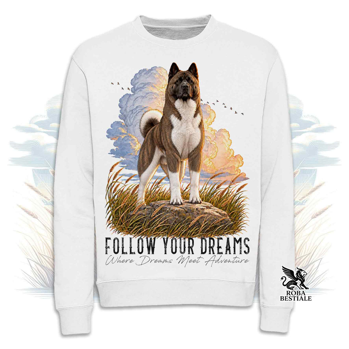 Felpa AKITA AMERICANO Tigrato - Girocollo - Collezione Dream