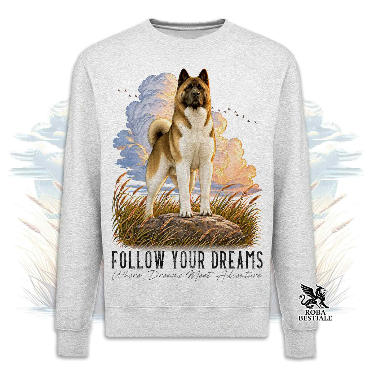 Felpa AKITA AMERICANO Zibellino - Girocollo - Collezione Dream
