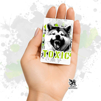 Calamita in MDF con la stampa di un Akita Inu Giapponese. Idea regalo per amanti dei cani, da Roba Bestiale
