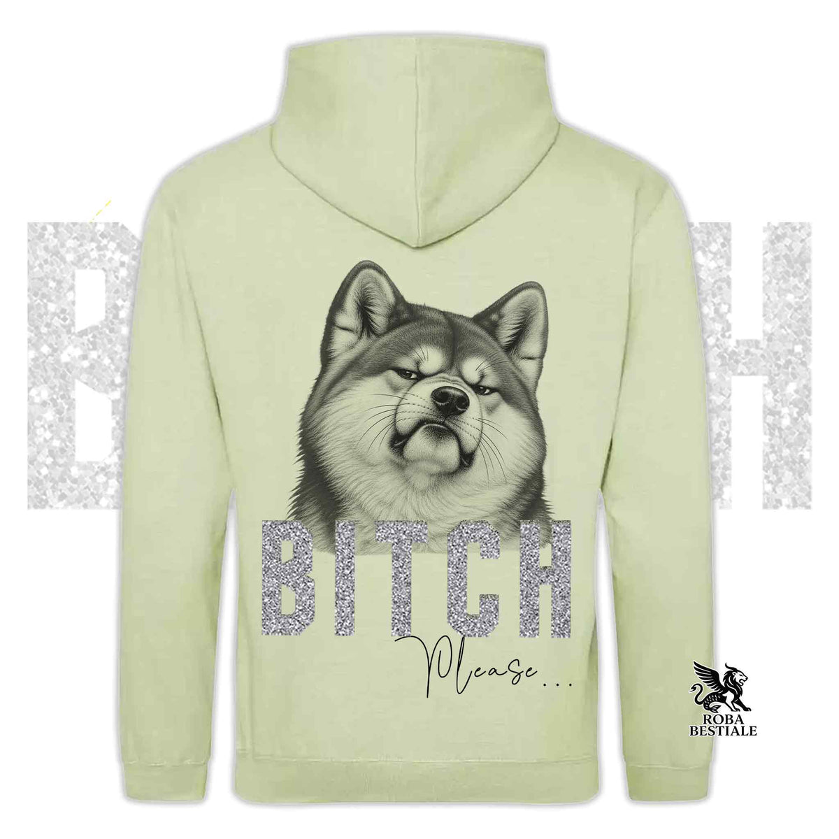 Sweat à capuche BI**H, PLEASE - AKITA INU - avec poches kangourou, unisexe, disponible en plusieurs couleurs - du XS au 5XL