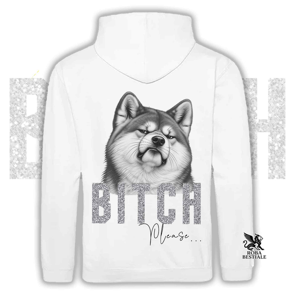 Sweat à capuche BI**H, PLEASE - AKITA INU - avec poches kangourou, unisexe, disponible en plusieurs couleurs - du XS au 5XL