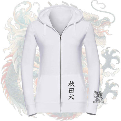 Felpa AKITA INU Rosso - Cappuccio e Cerniera - Collezione Dragon