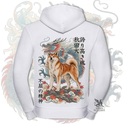 Felpa AKITA INU Rosso - Cappuccio e Cerniera - Collezione Dragon