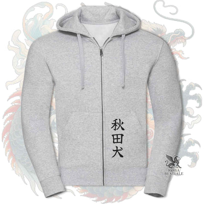 Felpa AKITA INU Rosso - Cappuccio e Cerniera - Collezione Dragon