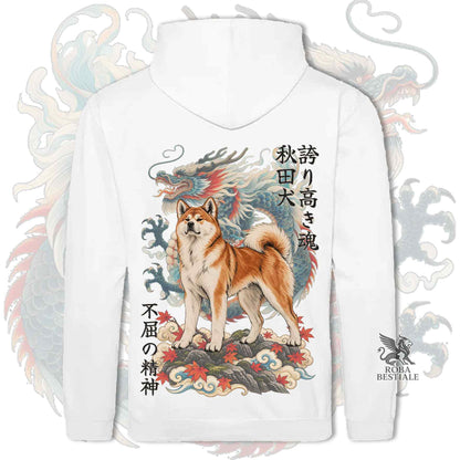 Felpa AKITA INU Rosso - Cappuccio e Tasconi - Collezione Dragon