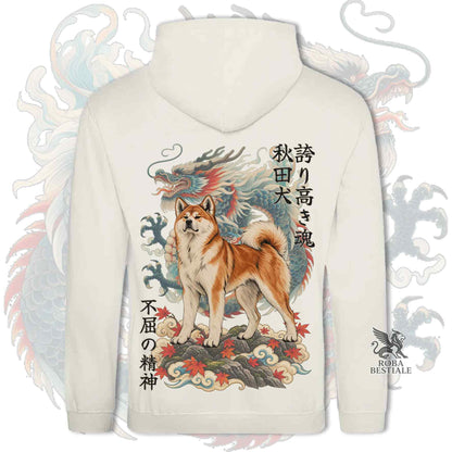 Felpa AKITA INU Rosso - Cappuccio e Tasconi - Collezione Dragon