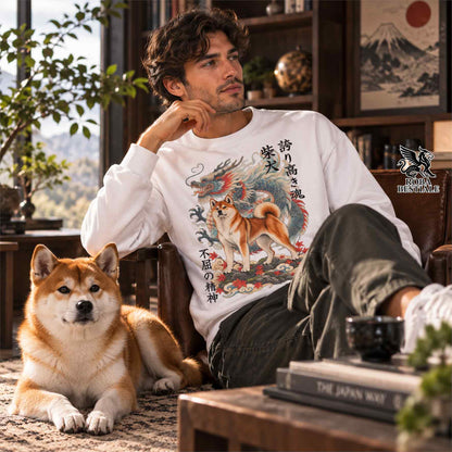 Felpa SHIBA INU Rosso - Girocollo - Collezione Dragon