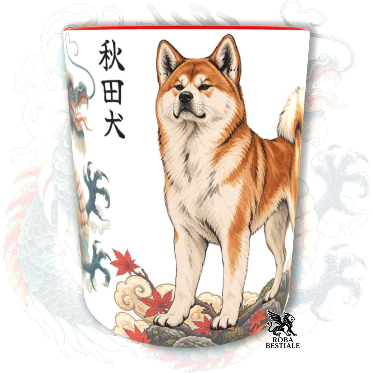 Tazza AKITA INU Rosso - Collezione Dragon