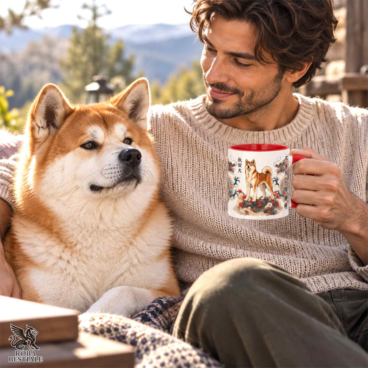 Tazza AKITA INU Rosso - Collezione Dragon