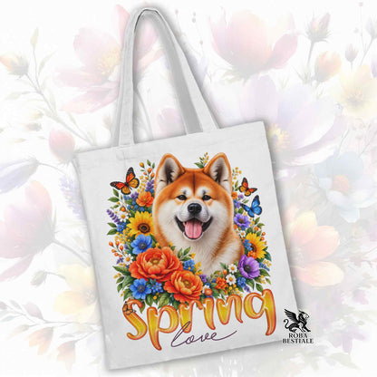 Tote Bag AKITA INU Rosso - Collezione Spring Love