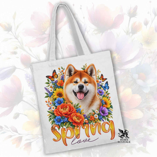 Tote Bag AKITA INU Rosso - Collezione Spring Love