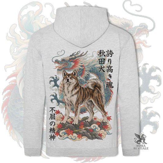 Felpa AKITA INU Tigrato - Cappuccio e Tasconi - Collezione Dragon