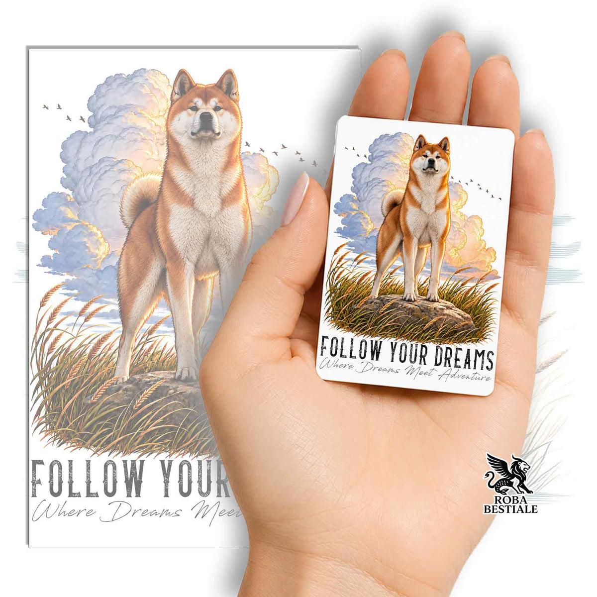 Calamita AKITA INU Rosso - Collezione Dream