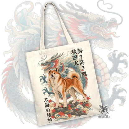 Tote Bag AKITA INU Rosso - Collezione Dragon