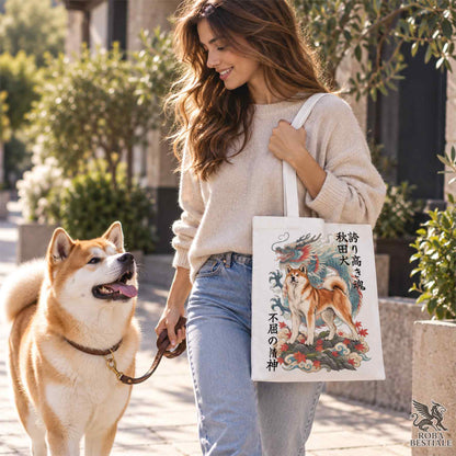 Tote Bag AKITA INU Rosso - Collezione Dragon