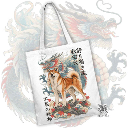 Tote Bag AKITA INU Rosso - Collezione Dragon