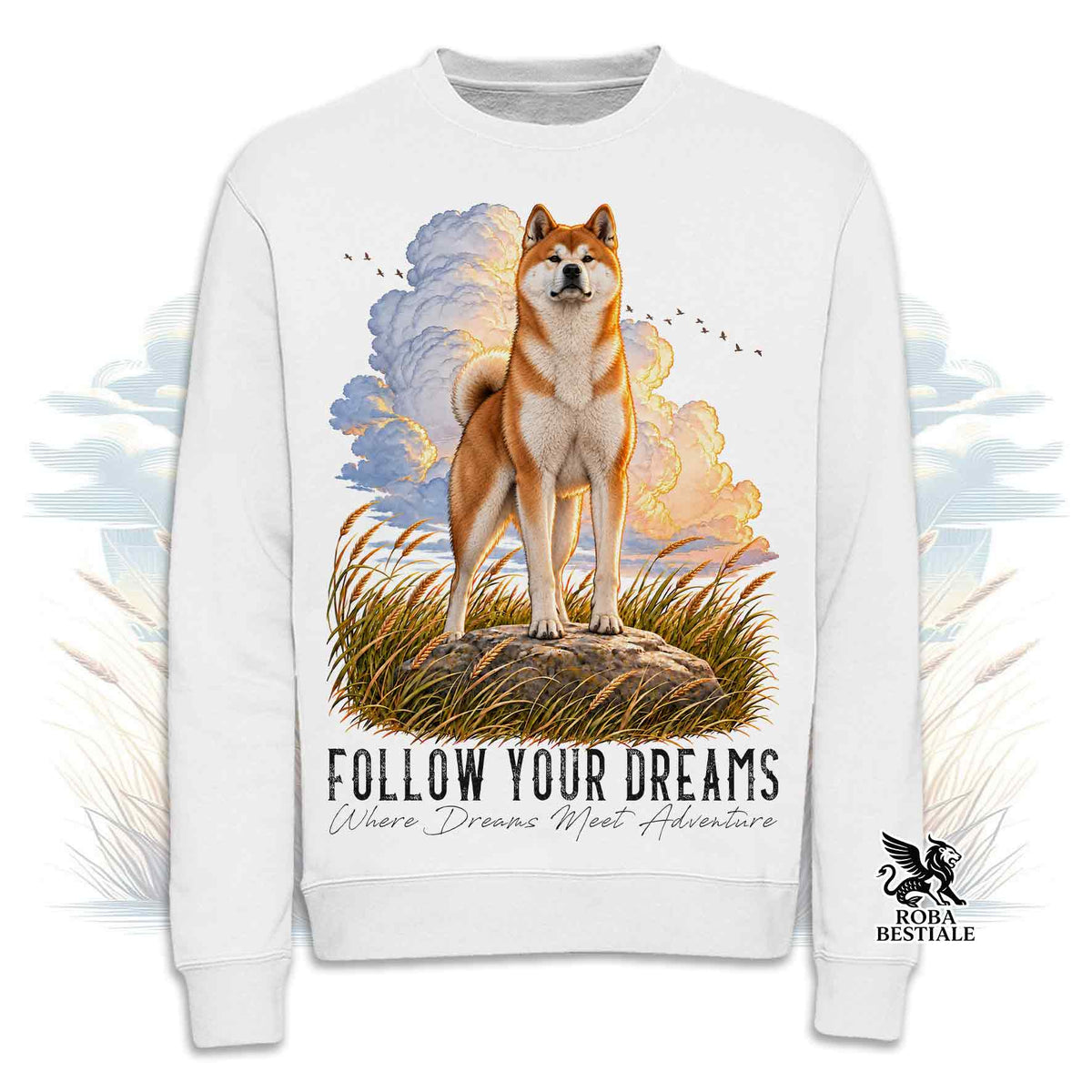 Felpa AKITA INU Rosso - Girocollo - Collezione Dream