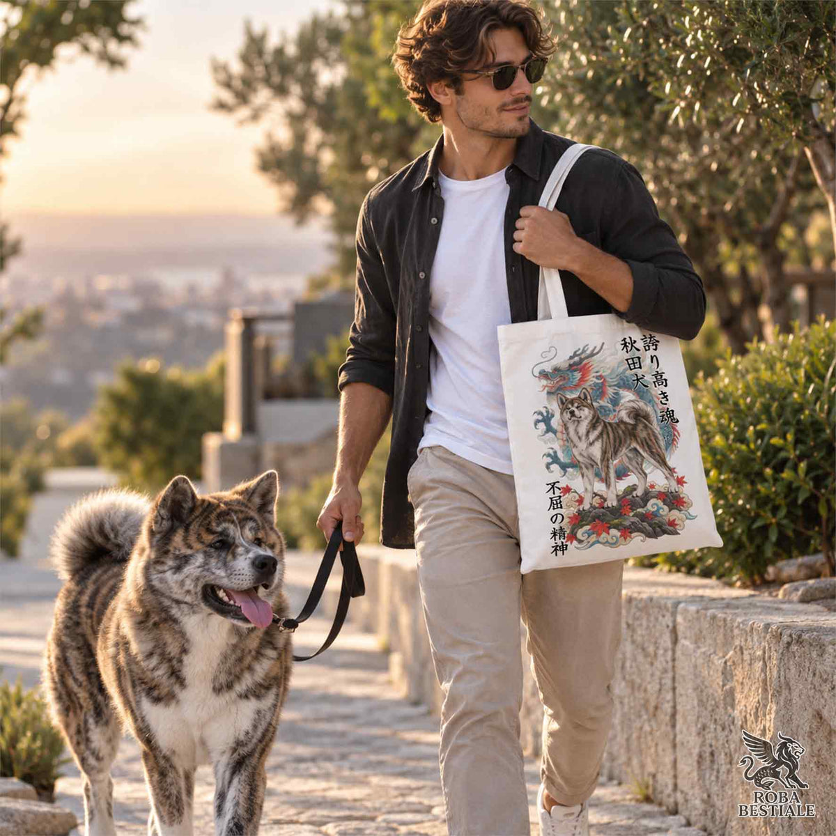 Tote Bag AKITA INU Tigrato - Collezione Dragon