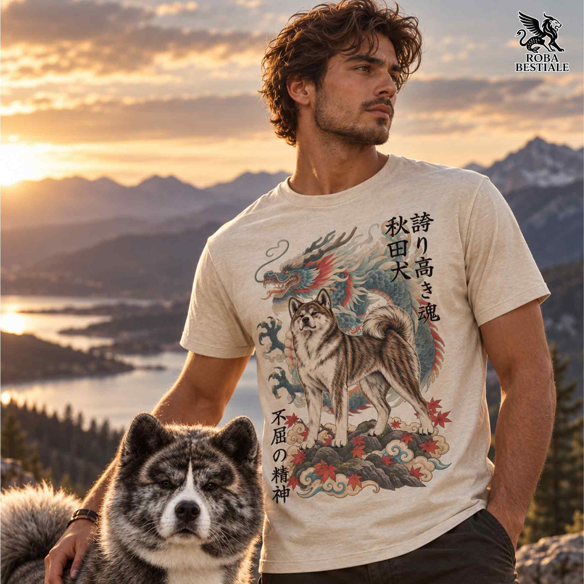 T-Shirt AKITA INU Tigrato - Collezione Dragon
