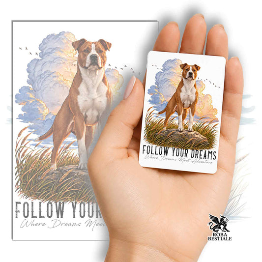 Calamita AMERICAN STAFFORDSHIRE TERRIER Bianco e Rosso - Collezione Dream