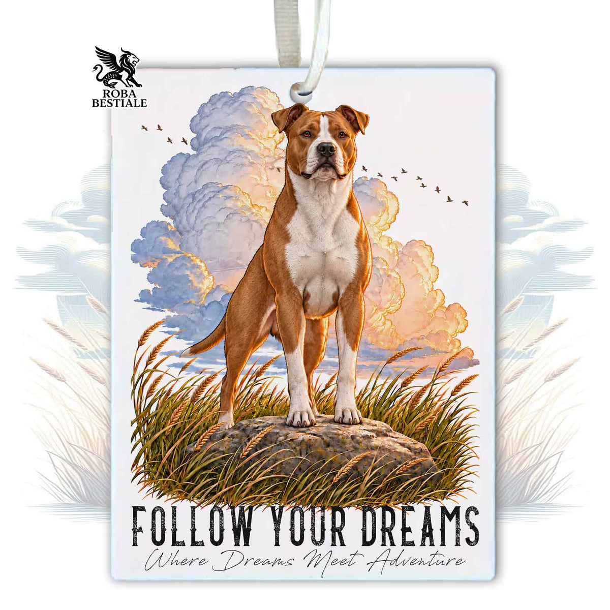 Profumatore AMERICAN STAFFORDSHIRE TERRIER Bianco e Rosso - Collezione Dream