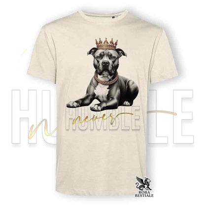 NEVER HUMBLE T-shirt - AMERICAN STAFFORDSHIRE TERRIER - White or Beige, Men's or Women's - from XS to 5XL