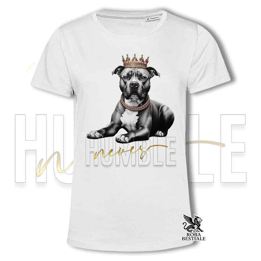 NEVER HUMBLE T-shirt - AMERICAN STAFFORDSHIRE TERRIER - White or Beige, Men's or Women's - from XS to 5XL