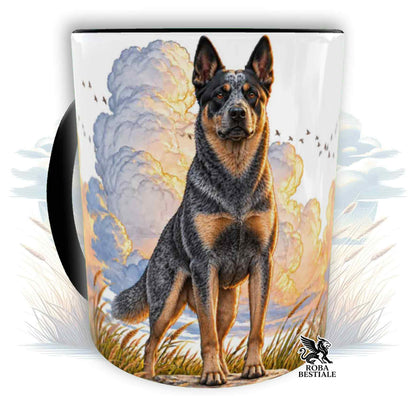 Mug QUOTES "DREAM" - AUSTRALIAN CATTLE DOG Blue - Ceramic, with handle and interior in various colors - 330 ml