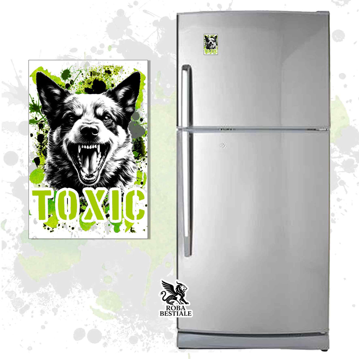 Calamita in MDF con la stampa di un Australian Cattle Dog. Idea regalo per amanti dei cani, da Roba Bestiale