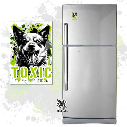 Calamita in MDF con la stampa di un Australian Cattle Dog. Idea regalo per amanti dei cani, da Roba Bestiale