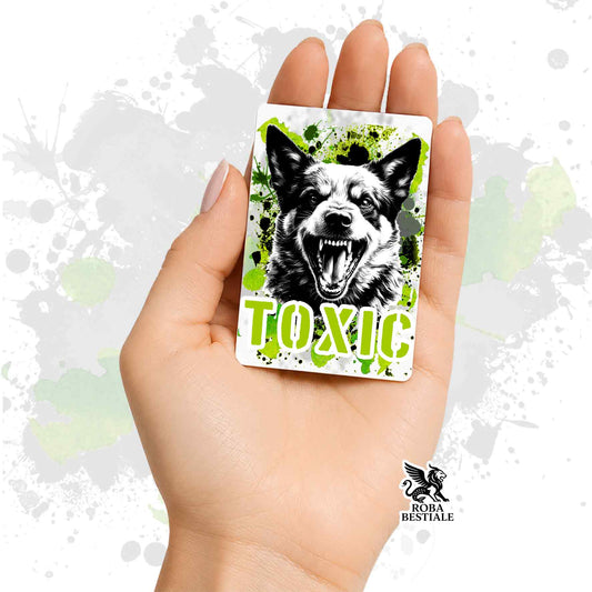 Calamita in MDF con la stampa di un Australian Cattle Dog. Idea regalo per amanti dei cani, da Roba Bestiale