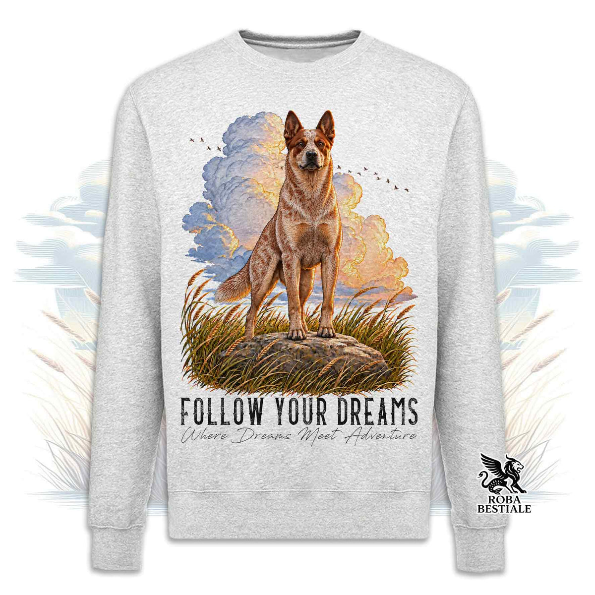 Felpa AUSTRALIAN CATTLE DOG Red - Girocollo - Collezione Dream