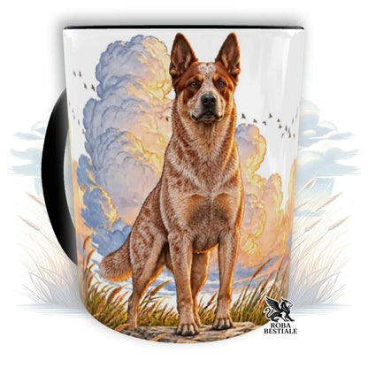Tasse CITATIONS "RÊVE" - BOUVIER AUSTRALIEN Rouge - En Céramique, avec anse et intérieur de différentes couleurs - 330 ml