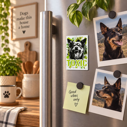 Calamita in MDF con la stampa di un Australian Kelpie. Idea regalo per amanti dei cani, da Roba Bestiale