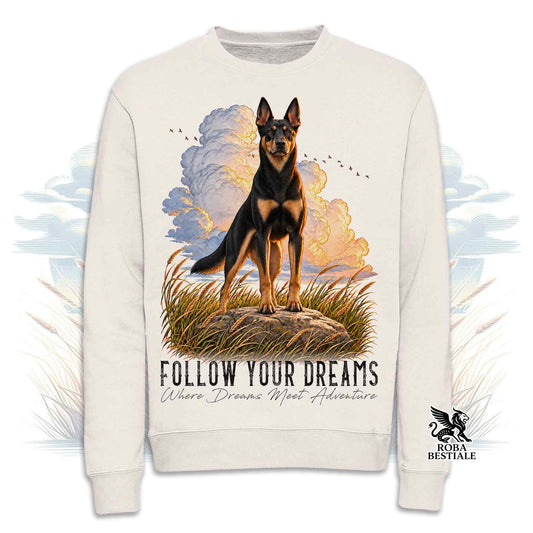 Felpa AUSTRALIAN KELPIE Nero Focato - Girocollo - Collezione Dream