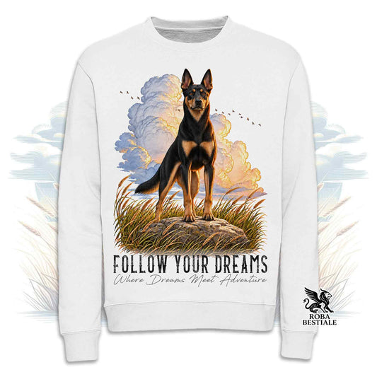 Felpa AUSTRALIAN KELPIE Nero Focato - Girocollo - Collezione Dream