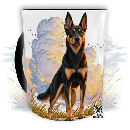 QUOTES Mug "DREAM" - AUSTRALIAN KELPIE Black Tricolor - Ceramic, with handle and interior in various colors - 330 ml
