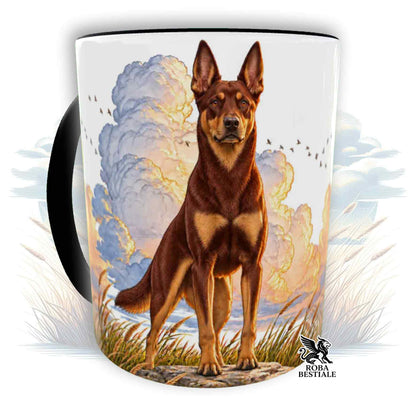 Mug QUOTES "DREAM" - AUSTRALIAN KELPIE Chocolate - Ceramic, with handle and interior in various colours - 330 ml