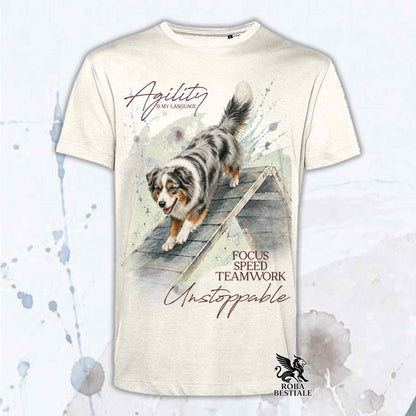 T-Shirt AUSTRALIAN SHEPHERD Blue Merle - Collezione A-Frame Agility