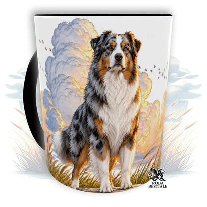 Mug QUOTES "DREAM" - AUSTRALIAN SHEPHERD Blue Merle - Ceramic, with handle and interior in different colours - 330 ml