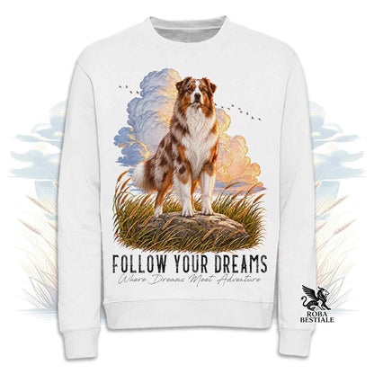 Felpa AUSTRALIAN SHEPHERD Red Merle - Girocollo - Collezione Dream