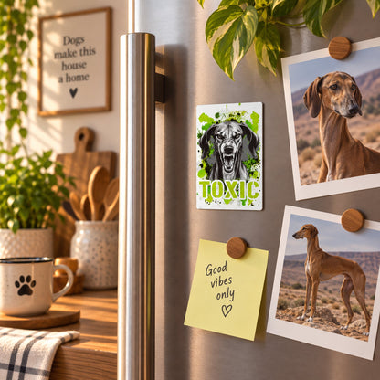 Calamita in MDF con la stampa di un Azawakh. Idea regalo per amanti dei cani, da Roba Bestiale