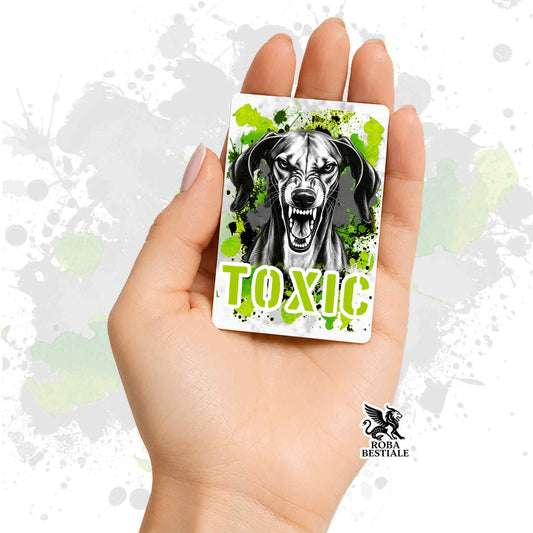 Calamita in MDF con la stampa di un Azawakh. Idea regalo per amanti dei cani, da Roba Bestiale